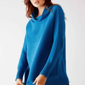 Tropical blue free people slouchy ottoman sweater